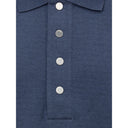 Blue Cotton Polo Shirt
