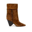 Brown Suede Leather Boot Saint Laurent