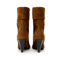 Brown Suede Leather Boot Saint Laurent