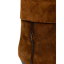 Brown Suede Leather Boot Saint Laurent