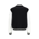Leather and wool varsity Bomber