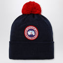 Canada Goose Navy blue wool bonnet with pon pon