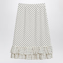 Valentino Ivory polka-dot skirt with ruffles