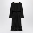 Valentino Black midi wool dress with bows