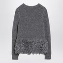 Stella McCartney Grey wool sweater with feather insert Stella McCartney