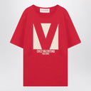 Red T-shirt with Chez Valentino print