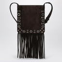 Valentino Garavani Nellcôte brown suede bag with fringes and studs