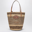 Valentino Garavani Shopping bag Vlogo Signature in multicolored raffia