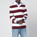Polo Ralph Lauren camisa polo de corte clásico a rayas burdeos/crema