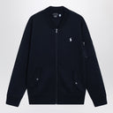 Polo Ralph Lauren Navy blue zip-up cotton-blend sweatshirt