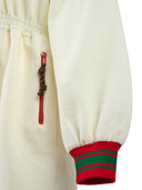 Cream Polyester Hooded Logo Sweatsuit