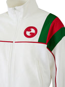 White Polyester Logo Sweatshirt