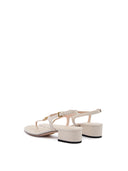 Mystic White Nappa Charlotte Leather Sandals Gucci