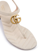 Mystic White Nappa Charlotte Leather Sandals Gucci