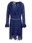 Blu Viscose and Cotton Mid Long Dress