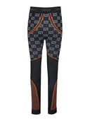 Black Polyamide All over Logo Leggings Pants