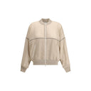 Semi-sheer Bomber Jacket