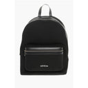 Solid Color Canvas Backpack with Embroidered Logo