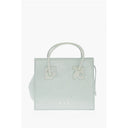 Light Blue Leather Tote Bag