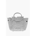 Gray Leather Tote Bag