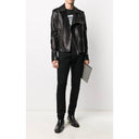 Black Leather Jacket Balmain