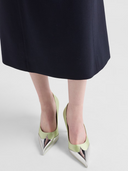Satin And Metallic Leather Pumps Prada
