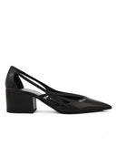 Black Leather Cut-Out Pumps 55 Prada