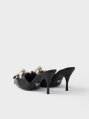 Black Nappa Leather Rope Detail  Sandals Prada