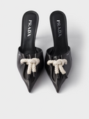 Black Nappa Leather Rope Detail  Sandals Prada