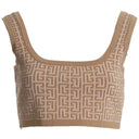 Beige Wool Tops & T-Shirt Balmain
