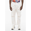 Regular Waist Cargo Pants with Logoed Buttons