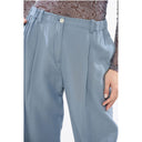 High-waisted Pants with Pleated Detailing