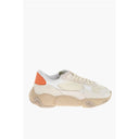 Fabric and Leather Sneakers with Injected Sole