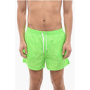 Solid Color Swim Shorts with All-Over Logo