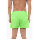 Solid Color Swim Shorts with All-Over Logo
