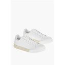 Monochrome Leather Sneakers with Rubber Toe