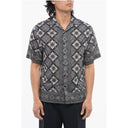 Cotton MAIOLICA Bowling Shirt with Geometric Pattern