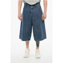 Flared Fit Denim Shorts with Belt Loops