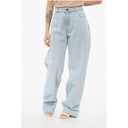Light Washed Mom Fit Denims with Embroideries 25cm
