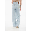 Light Washed Mom Fit Denims with Embroideries 25cm