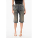 Vintage Washed Denim Shorts with Raw-cut Hem