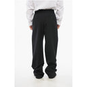 4-Pocketed Wool Pants with Side Satin Bands