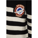 Awning Striped Mock Neck Sweater with Emblem Patch