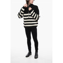 Awning Striped Mock Neck Sweater with Emblem Patch