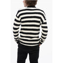 Awning Striped Cotton Cardigan with Embroidered Emblem