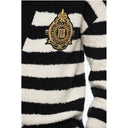 Awning Striped Cotton Cardigan with Embroidered Emblem