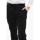 4-Pocketed Wool Blend Pants with Satin Details