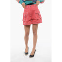 High Waisted Cargo Denim Shorts