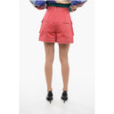 High Waisted Cargo Denim Shorts