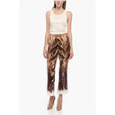 High-waisted Flared Pants with Graphic Print